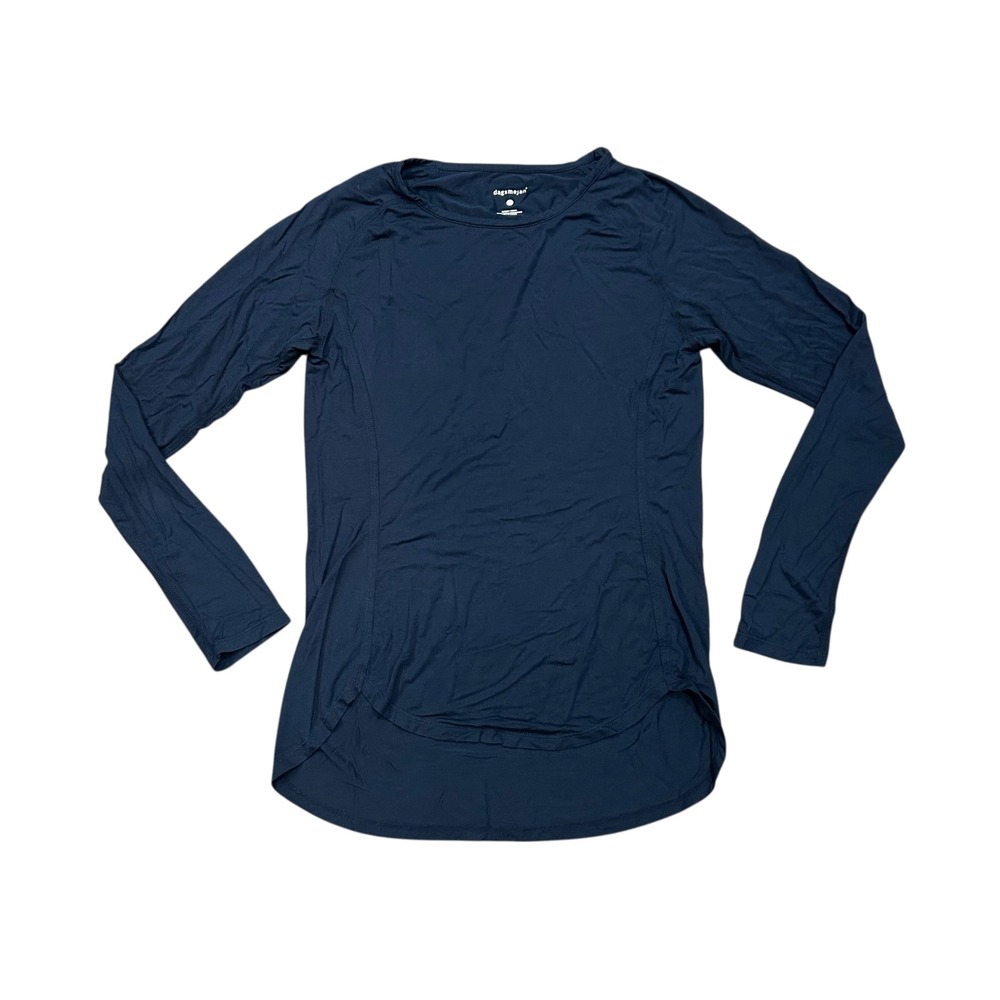 Dagsmejan Women Navy Long Sleeve Crew‎ Neck Top Swedish Size Small Stretch